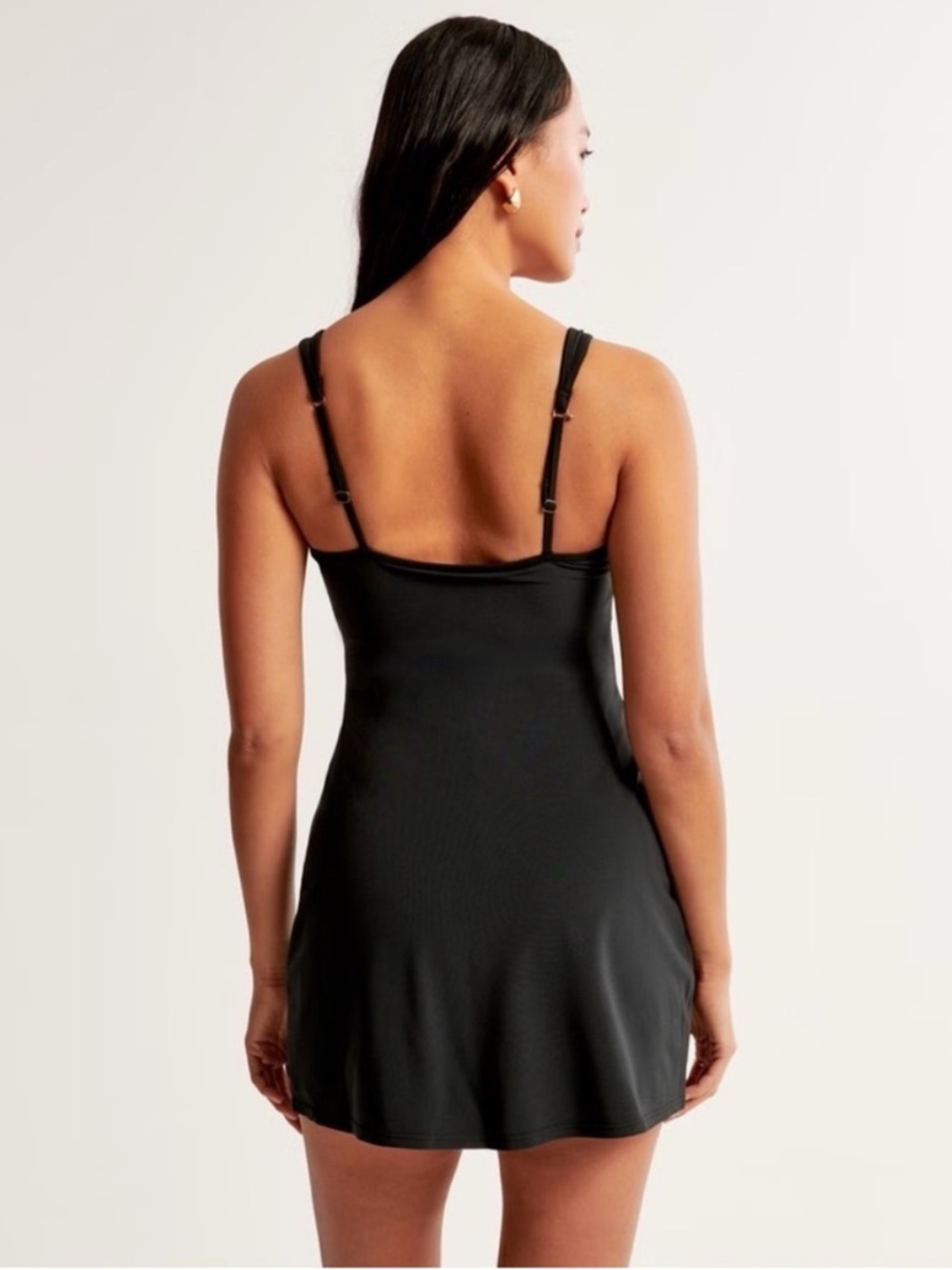 NWT Abercrombie YPB Black Sweetheart Active Dress Built-In Shorts Small Tall - Picture 2 of 13